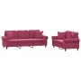 Sofa set with cushions 2 pieces red velvet by , Sofas - Ref: Foro24-3202274, Price: 579,31 €, Discount: %