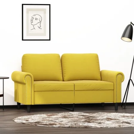 Sofá de 2 plazas terciopelo amarillo 120 cm de , Sofás - Ref: Foro24-359525, Precio: 213,12 €, Descuento: %
