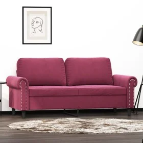 Sofá de 2 plazas de terciopelo rojo tinto 140 cm by , Sofas - Ref: Foro24-359533, Price: 271,16 €, Discount: %