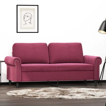 Zweiplätziges Samtsofa in Bordeauxrot, 140 cm. von , Sofas - Ref: Foro24-359533, Preis: 271,16 €, Rabatt: %