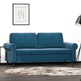 Sofá de 2 plazas terciopelo azul 140 cm de , Sofás - Ref: Foro24-359538, Precio: 252,72 €, Descuento: %