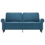 Sofá de 2 plazas terciopelo azul 140 cm by , Sofas - Ref: Foro24-359538, Price: 252,72 €, Discount: %