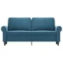 Zweisitzer-Sofa aus blauem Samt, 140 cm. von , Sofas - Ref: Foro24-359538, Preis: 248,75 €, Rabatt: %