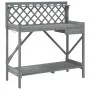 Blumentopf-Bank mit Gitter aus massiver grauer Fichtenholz. von , Topfständer - Ref: Foro24-368430, Preis: 103,68 €, Rabatt: %