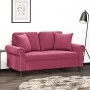 2-seater sofa with red velvet cushions 120 cm by , Sofas - Ref: Foro24-3200939, Price: 276,11 €, Discount: %