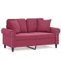 2-seater sofa with red velvet cushions 120 cm by , Sofas - Ref: Foro24-3200939, Price: 276,11 €, Discount: %