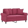 2-seater sofa with red velvet cushions 120 cm by , Sofas - Ref: Foro24-3200939, Price: 281,13 €, Discount: %
