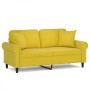 2-Sitzer-Sofa mit gelben Samtkissen 140 cm von , Sofas - Ref: Foro24-3200951, Preis: 240,45 €, Rabatt: %