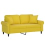 2-seater sofa with yellow velvet cushions 140 cm by , Sofas - Ref: Foro24-3200951, Price: 240,45 €, Discount: %