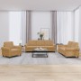 Brown velvet 3-piece sofa set with cushions by , Sofas - Ref: Foro24-3202177, Price: 734,35 €, Discount: %