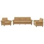 Brown velvet 3-piece sofa set with cushions by , Sofas - Ref: Foro24-3202177, Price: 721,75 €, Discount: %