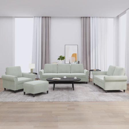Sofa set with cushions 4 pieces light gray velvet by , Sofas - Ref: Foro24-3202180, Price: 829,55 €, Discount: %