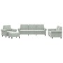 Sofa set with cushions 4 pieces light gray velvet by , Sofas - Ref: Foro24-3202180, Price: 829,55 €, Discount: %