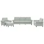 Sofa set with cushions 4 pieces light gray velvet by , Sofas - Ref: Foro24-3202180, Price: 815,73 €, Discount: %