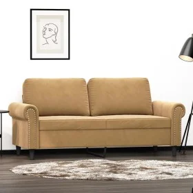 Brown velvet 2-seater sofa 140 cm by , Sofas - Ref: Foro24-359536, Price: 235,45 €, Discount: %