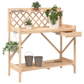 Banco para macetas con enrejado de madera maciza de abeto de , Soportes para macetas - Ref: Foro24-368428, Precio: 79,27 €, D...