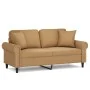 2-seater sofa with brown velvet cushions 140 cm by , Sofas - Ref: Foro24-3200952, Price: 250,01 €, Discount: %