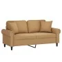 2-Sitzer-Sofa mit braunen Samtkissen 140 cm von , Sofas - Ref: Foro24-3200952, Preis: 250,01 €, Rabatt: %