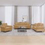 Set Sofas mit Kissen 3 Stück brauner Samt von , Sofas - Ref: Foro24-3202197, Preis: 760,63 €, Rabatt: %