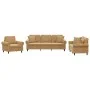 Three-piece brown velvet sofa set with cushions by , Sofas - Ref: Foro24-3202197, Price: 747,61 €, Discount: %