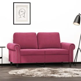 2-Sitzer-Sofa aus rotem Samt 120 cm von , Sofas - Ref: Foro24-359523, Preis: 263,74 €, Rabatt: %