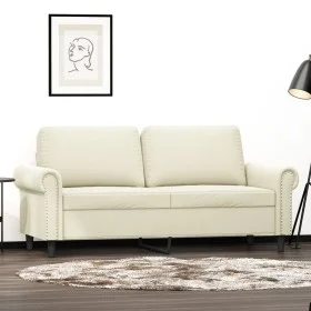 Cremefarbenes 2-Sitzer-Sofa aus Samt, 140 cm von , Sofas - Ref: Foro24-359537, Preis: 269,32 €, Rabatt: %