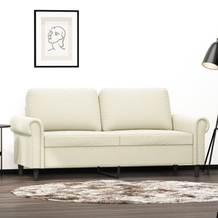 Cream velvet 2-seater sofa 140 cm by , Sofas - Ref: Foro24-359537, Price: 264,03 €, Discount: %