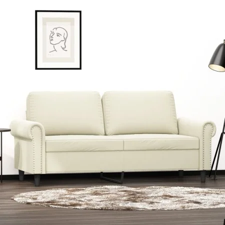 Cremefarbenes 2-Sitzer-Sofa aus Samt, 140 cm von , Sofas - Ref: Foro24-359537, Preis: 269,32 €, Rabatt: %