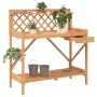 Solid brown fir wood planter bench with lattice. by , Pot stands - Ref: Foro24-368429, Price: 76,99 €, Discount: %
