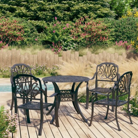 Bistro table and chairs 5 pieces black cast aluminum by , Garden sets - Ref: Foro24-3070602, Price: 1,00 €, Discount: %