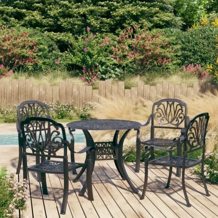 Bistro table and chairs 5 pieces black cast aluminum by , Garden sets - Ref: Foro24-3070602, Price: 966,69 €, Discount: %