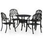 Bistrotisch und Stühle 5-teilig aus schwarzem Aluminiumguss von , Gartensets - Ref: Foro24-3070602, Preis: 964,72 €, Rabatt: %