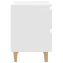 Mesita de noche patas de madera pino maciza blanco 40x35x50cm de vidaXL, Mesitas de noche - Ref: Foro24-805851, Precio: 47,55...