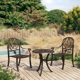 Mesa y sillas de bistró 3 piezas aluminio fundido color bronce de , Conjuntos de jardín - Ref: Foro24-3070565, Precio: 461,35...
