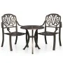 Bistrotisch und Stühle, 3-teilig, Aluminiumguss, bronzefarben von , Gartensets - Ref: Foro24-3070565, Preis: 461,35 €, Rabatt: %