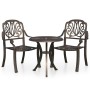 Bistrotisch und Stühle, 3-teilig, Aluminiumguss, bronzefarben von , Gartensets - Ref: Foro24-3070565, Preis: 476,39 €, Rabatt: %