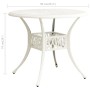 White cast aluminum garden table 90x90x74 cm by , Garden tables - Ref: Foro24-315587, Price: 235,59 €, Discount: %