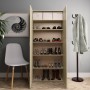 Mueble zapatero madera contrachapada color roble 80x35,5x180 cm de vidaXL, Zapateros y organizadores de calzado - Ref: Foro24...