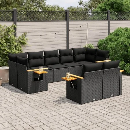 8-teiliges Gartensofa-Set und schwarze synthetische Rattankissen von , Gartensets - Ref: Foro24-3227126, Preis: 597,81 €, Rab...