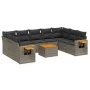 10-teilige Gartensofagarnitur mit grauen synthetischen Rattankissen von , Gartensets - Ref: Foro24-3227124, Preis: 588,16 €, ...