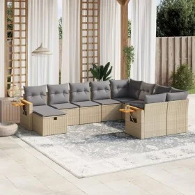 Garden sofa set with beige cushions 10 pieces synthetic rattan by , Garden sets - Ref: Foro24-3227158, Price: 613,16 €, Disco...