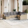 Gartensofa-Set mit beigen Kissen, 10-teilig, synthetisches Rattan von , Gartensets - Ref: Foro24-3227158, Preis: 582,08 €, Ra...