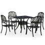 Bistrotisch und Stühle 5 Stück Aluminiumguss schwarz von , Gartensets - Ref: Foro24-3070605, Preis: 958,17 €, Rabatt: %