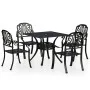 Mesa y sillas de bistró 5 piezas aluminio fundido negro de , Conjuntos de jardín - Ref: Foro24-3070605, Precio: 900,59 €, Des...
