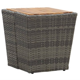 Rattan coffee table with PE and gray acacia wood 41.5x41.5x43 cm by vidaXL, Garden tables - Ref: Foro24-46198, Price: 65,74 €...