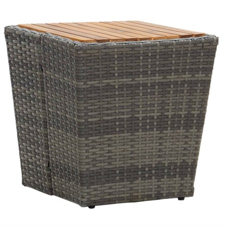 Rattan coffee table with PE and gray acacia wood 41.5x41.5x43 cm by vidaXL, Garden tables - Ref: Foro24-46198, Price: 65,74 €...