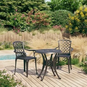 Bistro table and chairs 3-piece set, black cast aluminum by , Garden sets - Ref: Foro24-3070581, Price: 403,96 €, Discount: %
