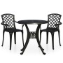 3-teiliger Bistrotisch und Stühle aus schwarzem Aluminiumguss von , Gartensets - Ref: Foro24-3070581, Preis: 429,47 €, Rabatt: %
