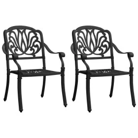 Sillas de jardín 2 unidades aluminio fundido negro de , Sillas de jardín - Ref: Foro24-315568, Precio: 371,13 €, Descuento: %
