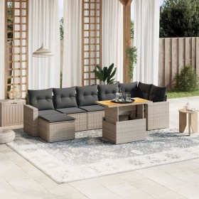 8-teiliges Gartensofa-Set und graue synthetische Rattankissen von , Gartensets - Ref: Foro24-3264735, Preis: 445,95 €, Rabatt: %